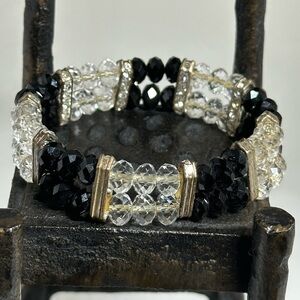 3/$25 Giorgio Fiorelli  rhinestone, clear crystals, stretch elastic bracelet